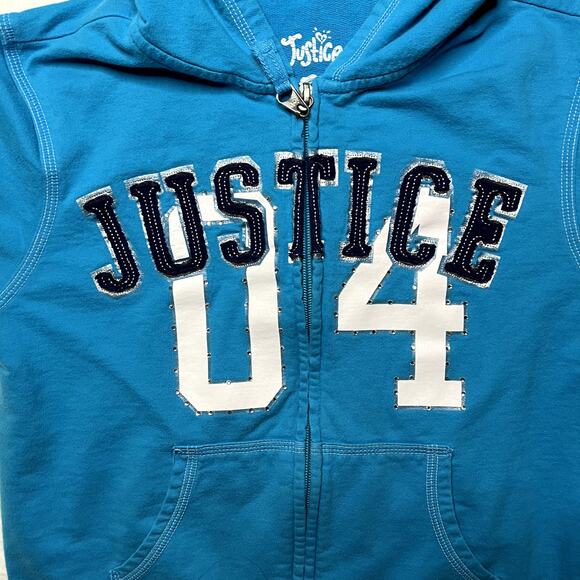 Justice Blue Short Sleeve Hoodie - Picture 2 of 6